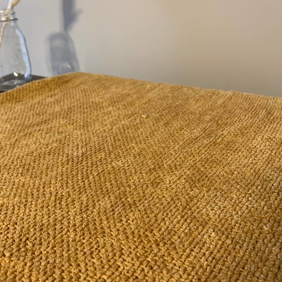 Vintage Boho Mustard Yellow Fringe Throw Blanket - Picture 5 of 6